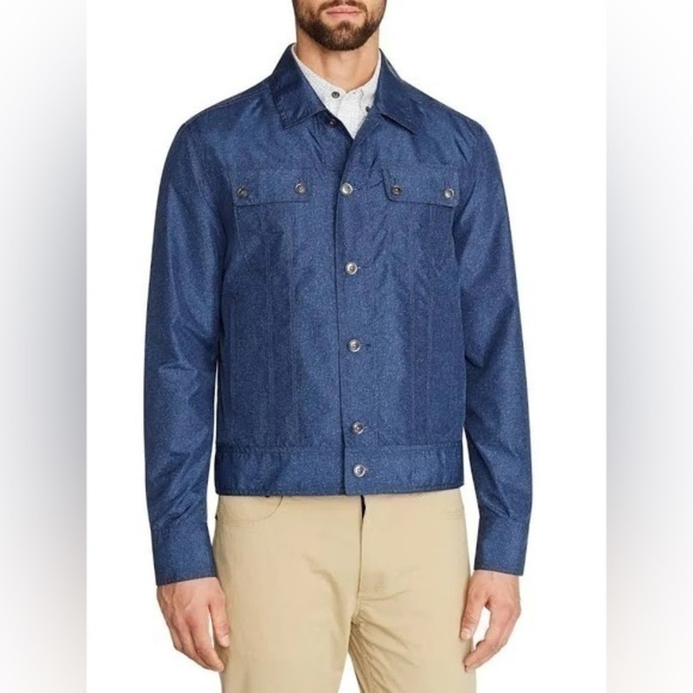 Men's Blue Denim Jacket - Classic Button-Up